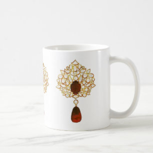 Kundan & ruby brooch coffee mug