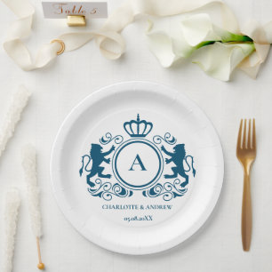 Kundenspezifisch Logo Monogramm Wappen Löwen Paper Plate
