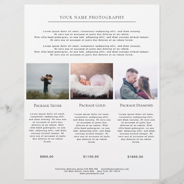 Kundenspezifischer Foto-Preislisten  (Front)