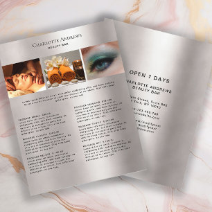 Kundenspezifischer Foto Preislisten Salon Flyer