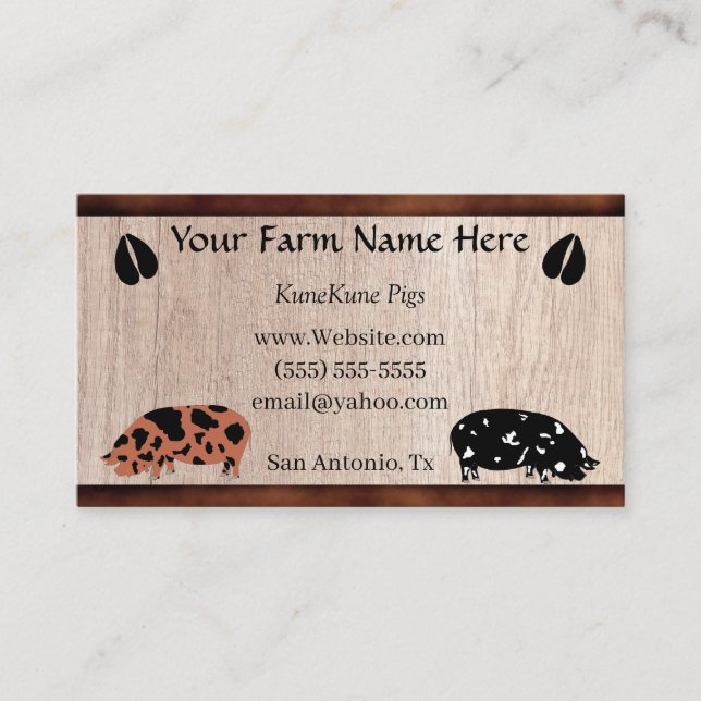 KuneKune Pig Business Card (Front)
