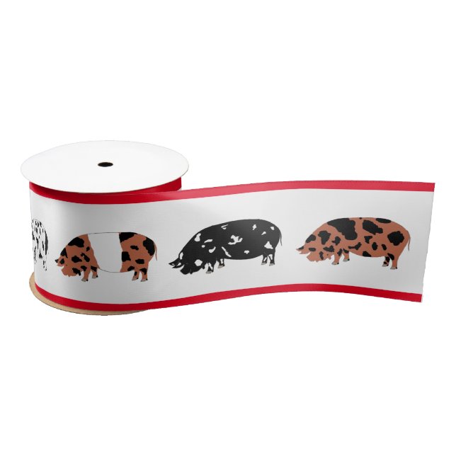 KuneKune Pig Satin Ribbon (Spool)