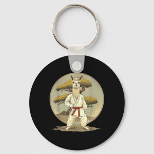 Kung Fu Alpaca Bonsai Tree Jiu-Jitsu Taekwondo Key Ring