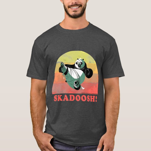 Kung Fu Bear Skash Retro Circle Portrait friend bo T-Shirt (Front)