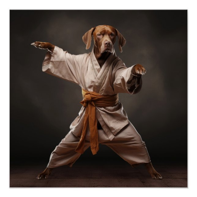 Kung Fu Brown Pointer purebred dog martial arts  Poster (Front)