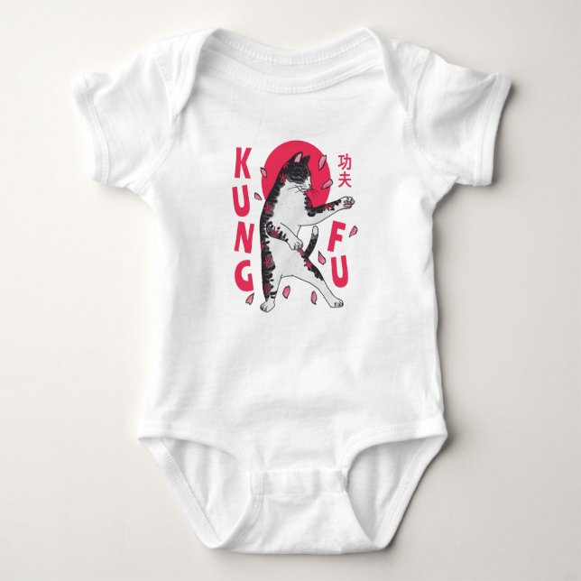 Kung Fu Cat Baby Bodysuit (Front)