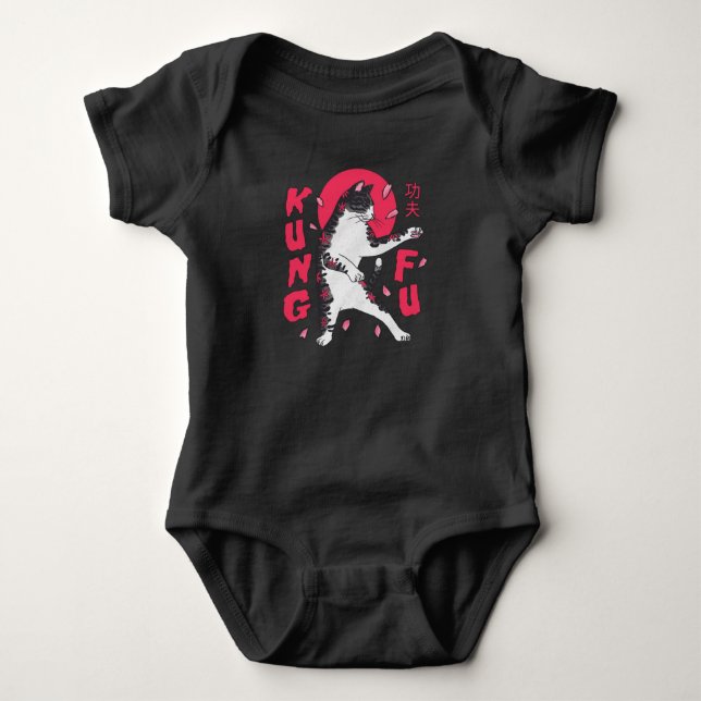 Kung Fu Cat Baby Bodysuit (Front)