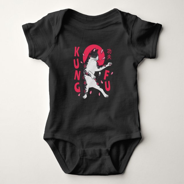 Kung Fu Cat Baby Bodysuit (Front)
