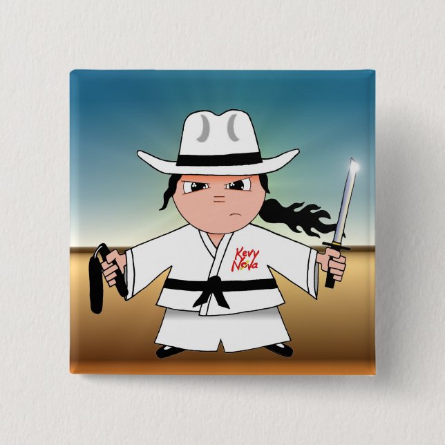 Kung Fu Cowboy Flair! 15 Cm Square Badge (Front)
