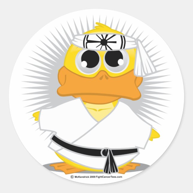 Kung Fu Duck Classic Round Sticker (Front)