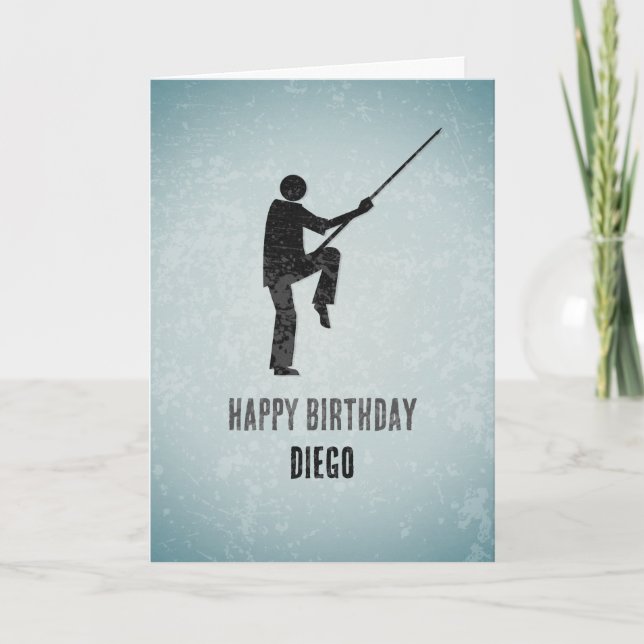 Kung Fu Fighter - Martial Arts - Male Sports Theme Card (Front)