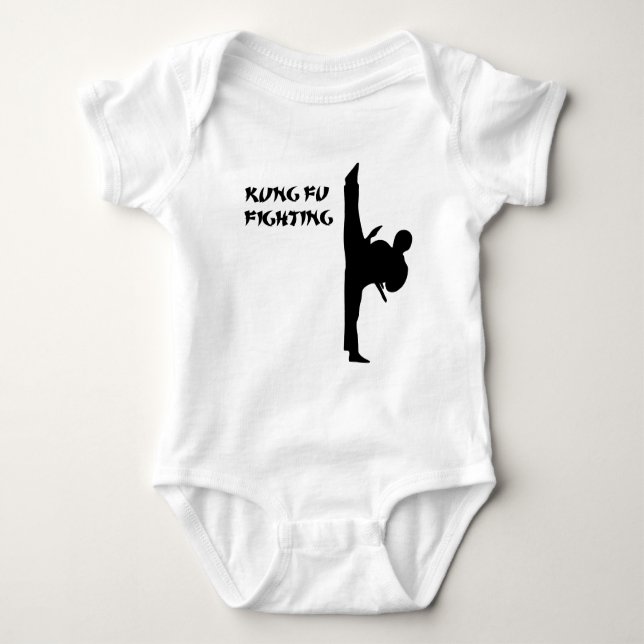 Kung Fu Front Kick Baby Bodysuit (Front)