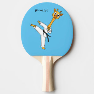 Kung Fu giraffe cartoon illustration Ping Pong Paddle