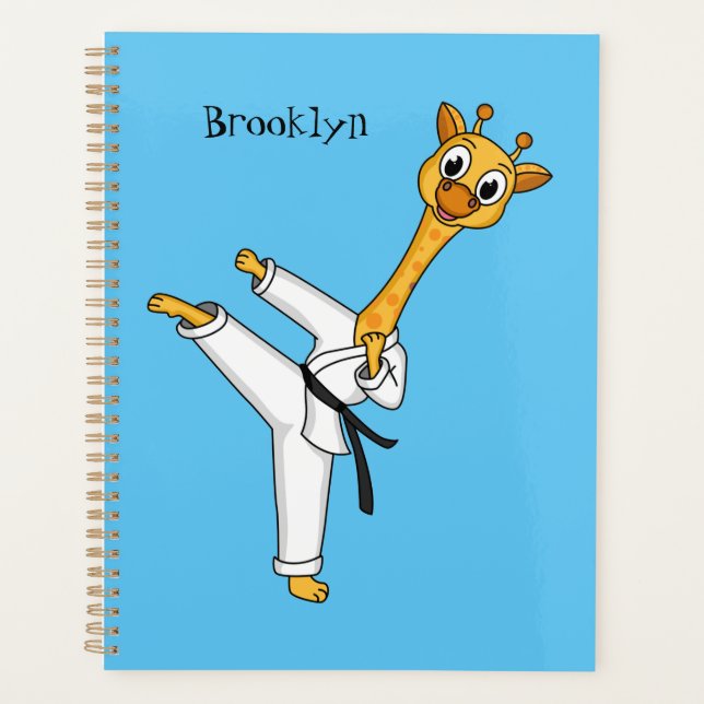 Kung Fu giraffe cartoon illustration Planner (Front)