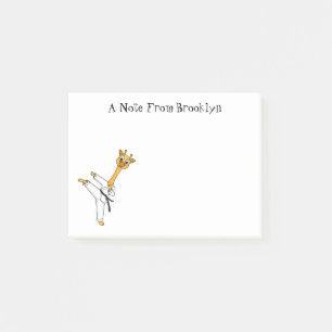Kung Fu giraffe cartoon illustration Post-it Notes