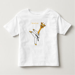Kung Fu giraffe cartoon illustration Toddler T-Shirt
