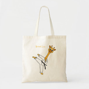 Kung Fu giraffe cartoon illustration  Tote Bag