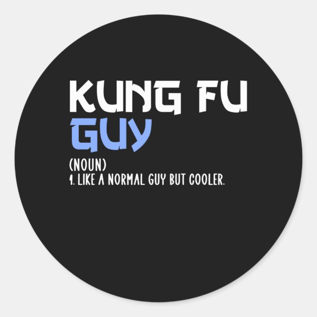 kung fu guy classic round sticker (Front)