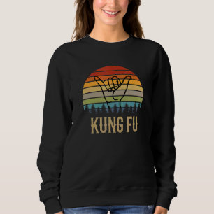 Kung Fu Hand Vintage Sunset Chinese Martial Art Sweatshirt
