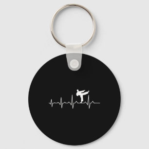 Kung Fu Karate Heartbeat Black Belt Martial Arts Key Ring