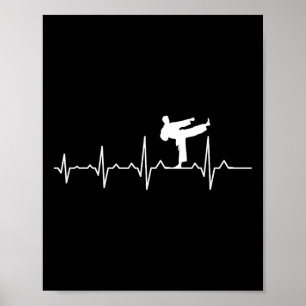 Kung Fu Karate Heartbeat Black Belt Martial Arts  Poster