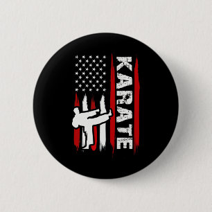 Kung Fu Karate Usa Flag Black Belt Martial Arts 6 Cm Round Badge