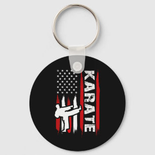 Kung Fu Karate Usa Flag Black Belt Martial Arts  Key Ring