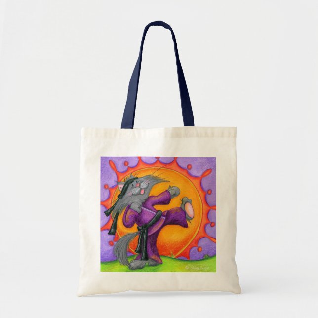 Kung Fu Kitty / Grocery Tote Bag (Front)