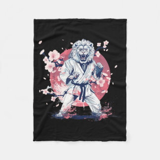 Kung Fu Lion Sakura Judo Mma Kickboxing Taekwondo Fleece Blanket
