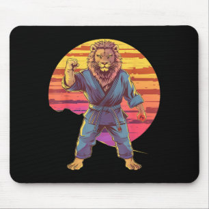 Kung Fu Lion Sunset MMA Kickboxing Judo Taekwondo Mouse Pad