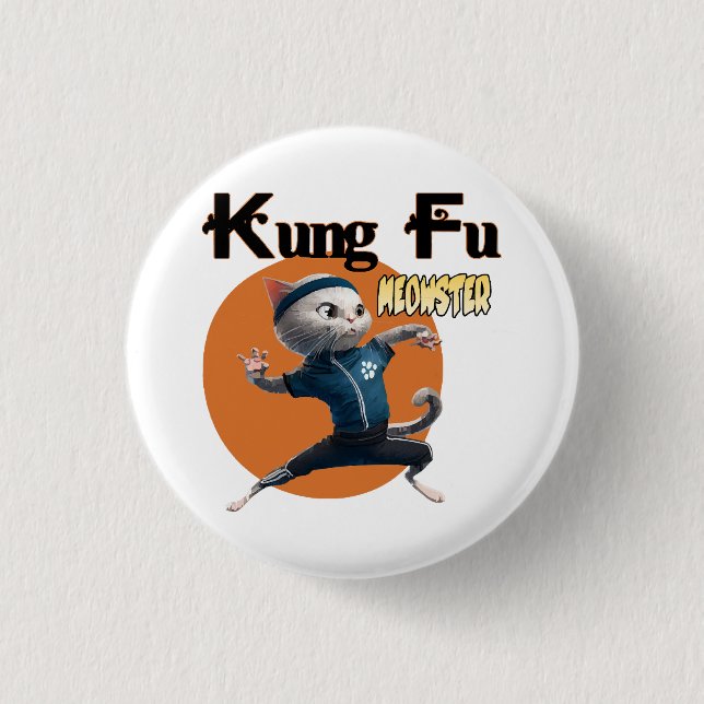 Kung Fu Meowster 3 Cm Round Badge (Front)