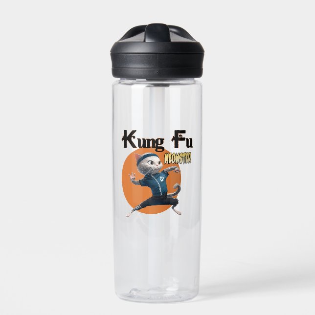 Kung Fu Meowster Water Bottle (Front)