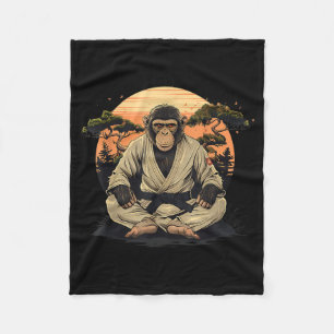 Kung Fu Monkey Taekwondo Bonsai Tree Judo Martial Fleece Blanket