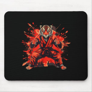 Kung Fu Tiger Watercolor Mma Taekwondo Jiu-Jitsu Mouse Pad