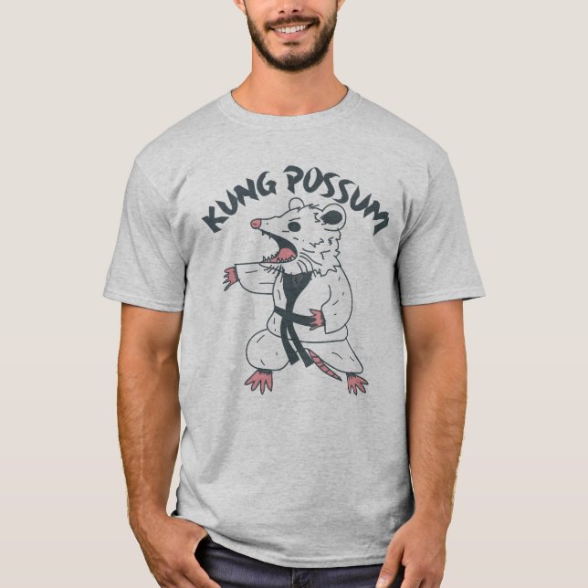 Kung Possum - Funny Karate Opossum T-Shirt (Front)