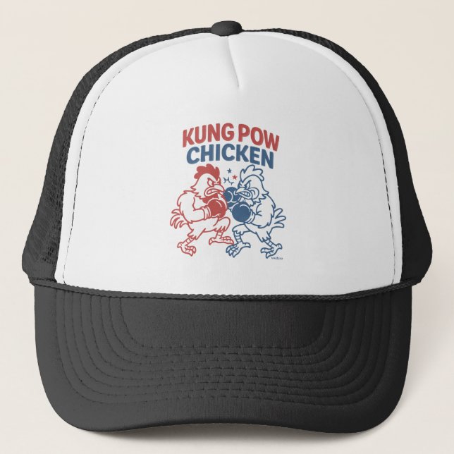 Kung Pow Chicken Funny Food Pun  Trucker Hat (Front)