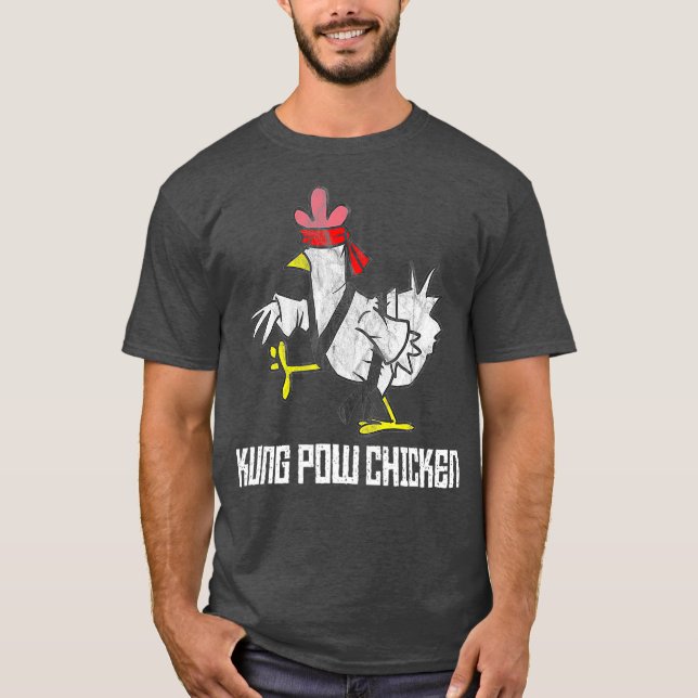 Kung Pow Chicken Funny Karate Chicken T-Shirt (Front)