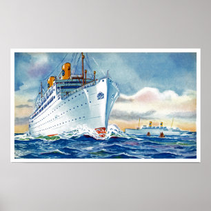 Kungsholm and Gripsholm at Sea Poster