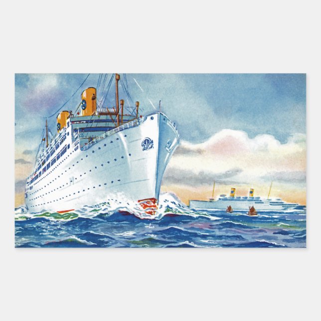Kungsholm and Gripsholm at Sea Rectangular Sticker (Front)