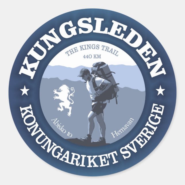 Kungsleden Classic Round Sticker (Front)