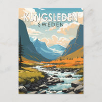 Kungsleden Sweden Travel Art Vintage