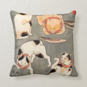 Kuniyoshi Four Cats Pillow