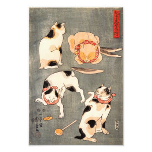 Kuniyoshi Four Cats Print