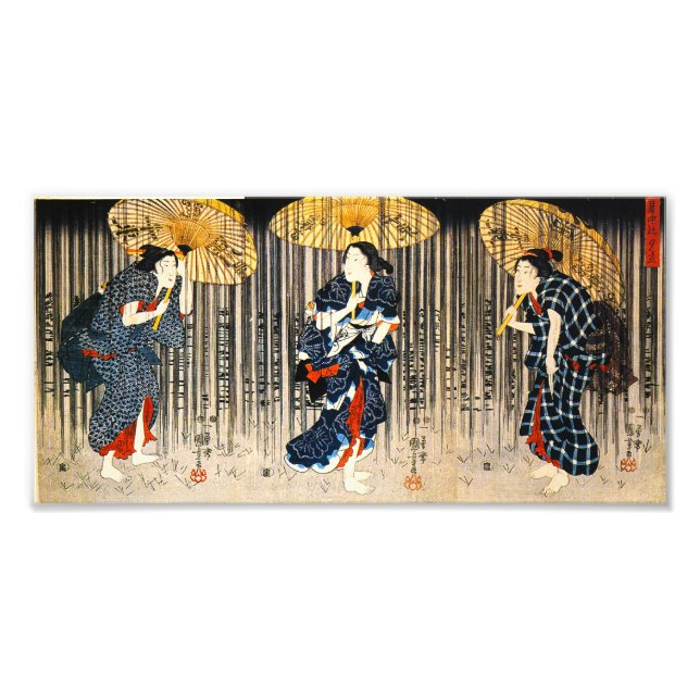 Kuniyoshi Three Women With Umbrellas Print (Front)