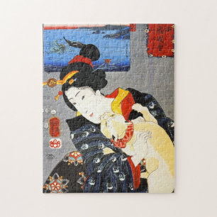 Kuniyoshi Woman with a Cat Puzzle