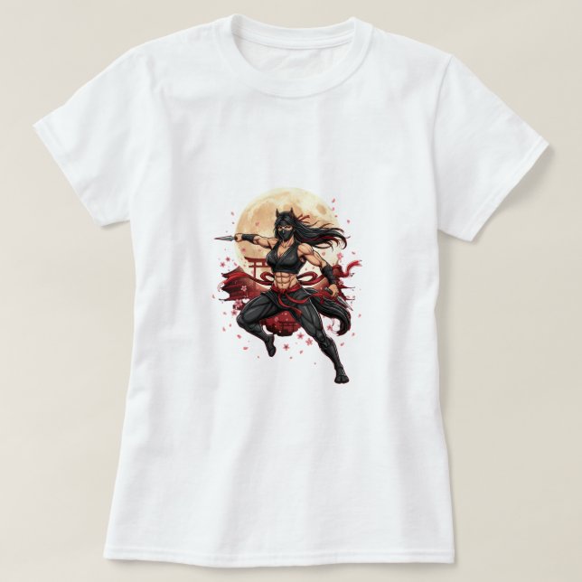 Kunoichi Horse Ninja – Japanese Warrior Art 2026 Y T-Shirt (Design Front)
