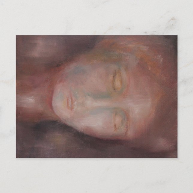Kunstpostkarte "Frau in Rot" Postcard (Front)