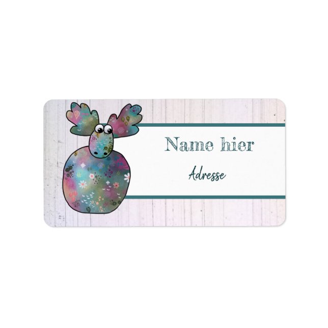 Kunterbunter Elch Label (Front)