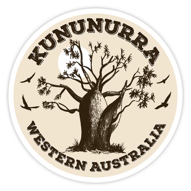 Kununurra, Western Australia Boab Sticker (Kununurra Western Australia Round Boab Sticker)