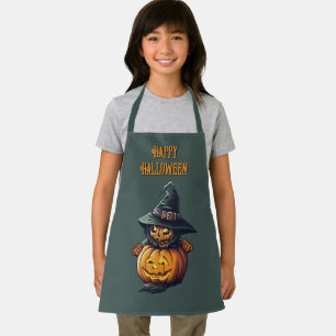 Kürbishexe im Katzenkostüm -  Apron